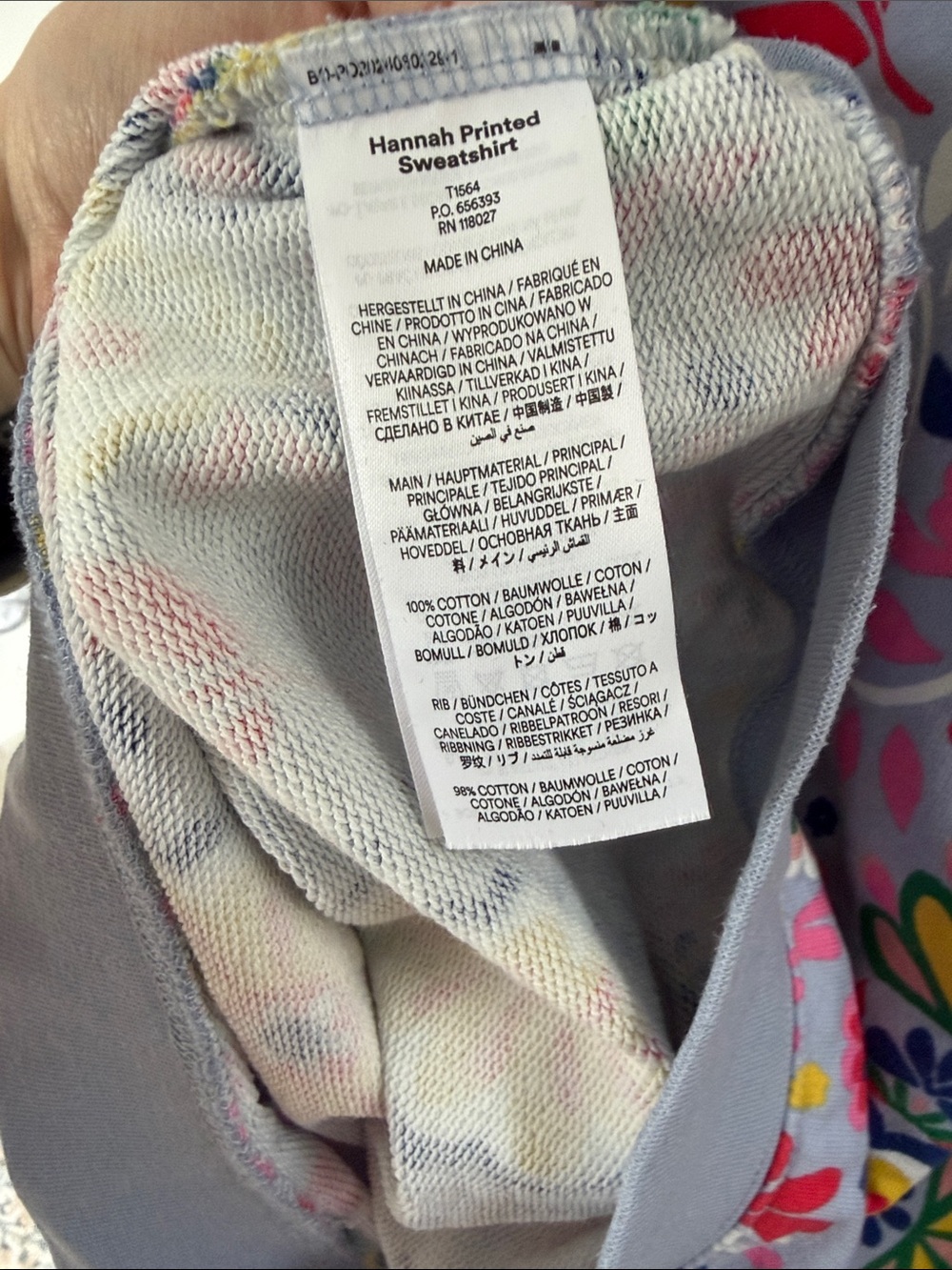 Boden Lavender Crewneck Sweater with Multicolor Floral Print - Picture 4 of 4
